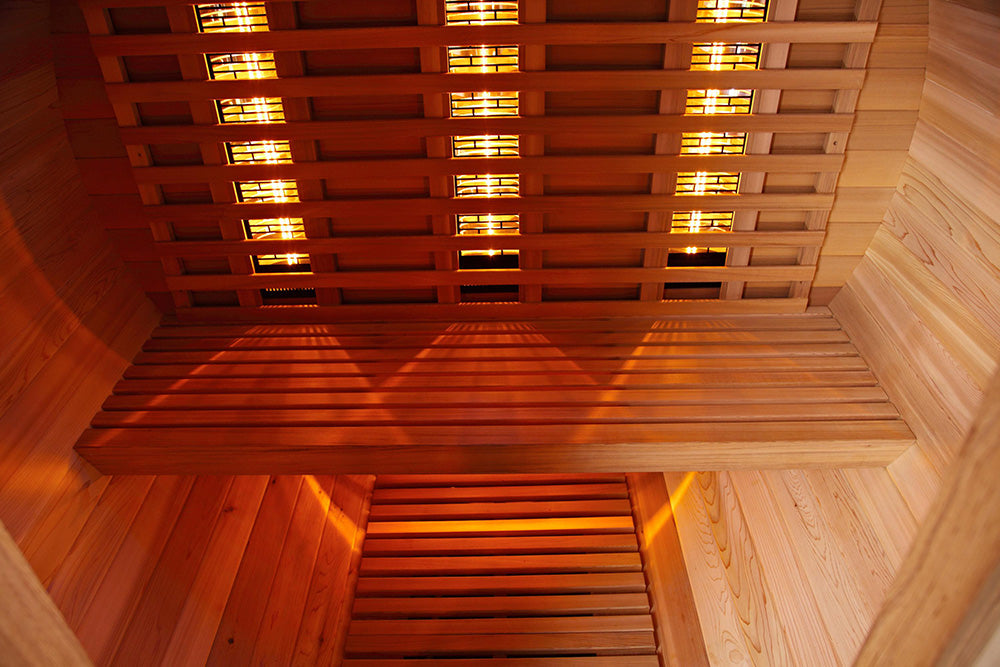 Infrarot Fass Sauna Cedar Holz Rustikal mit Veranda
