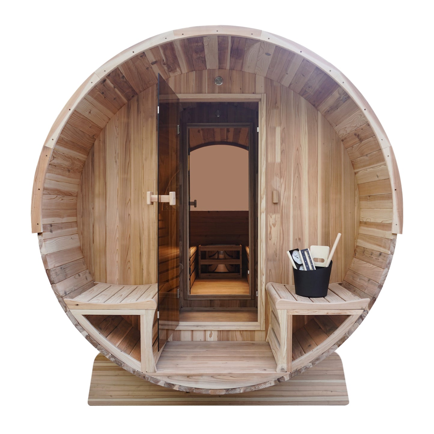 Fass Sauna Traditionell TR-400 Halb Glas