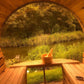 Sauna beczkowa z panoramicznym oknem